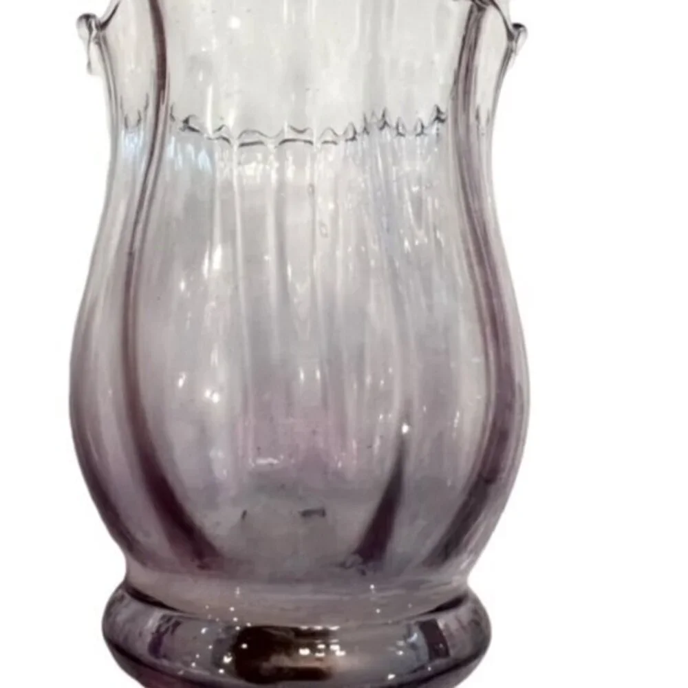Light Purple Glass CANDLE HOLDER Cottagecore Farmhouse 4